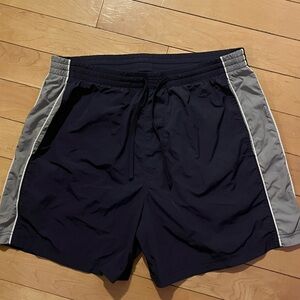 Hollister Navy Athletic Shorts with Gray Side Panels